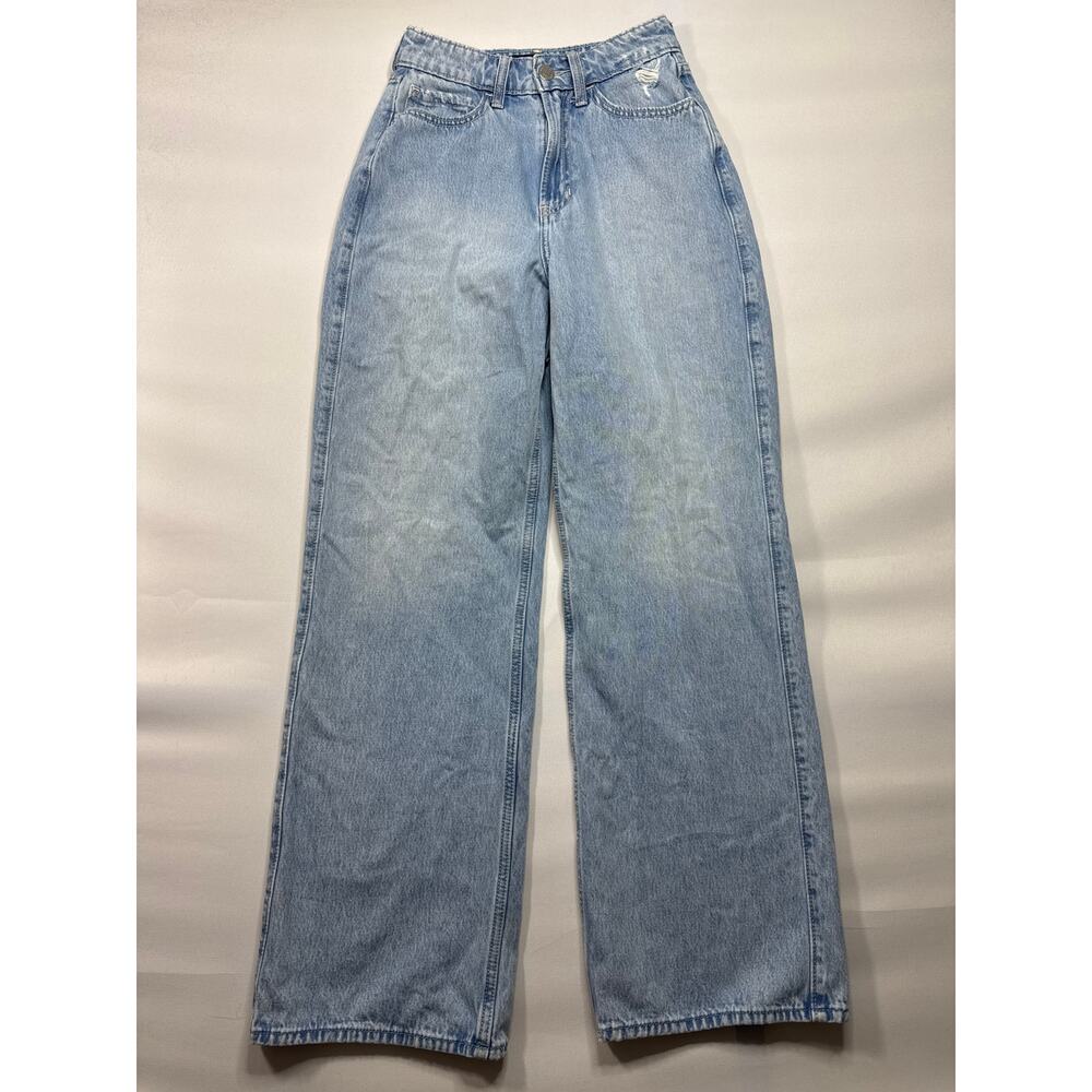 Hollister Women's Ultra High-Rise Baggy Blue Denim Jeans - Size 00R/W24R (24x30)